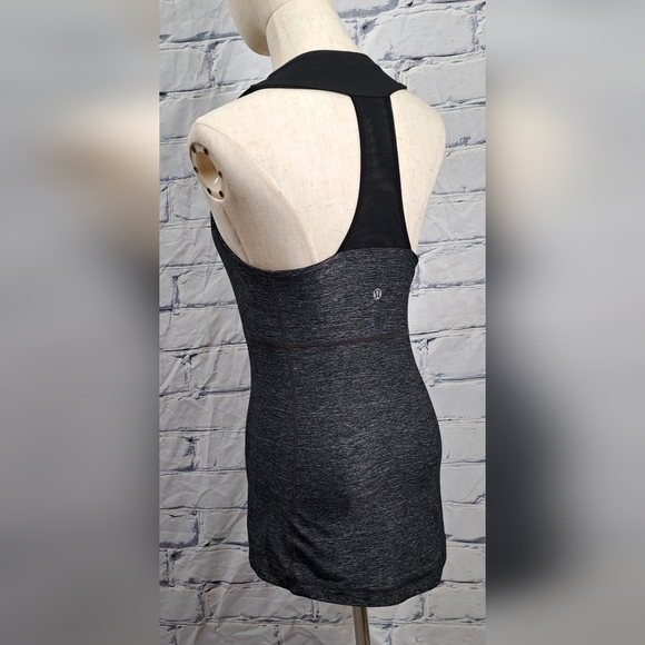 lululemon athletica Women's Tank  Top Mesh Back Black Gray Yoga Size 6 US - - Picture 8 of 13